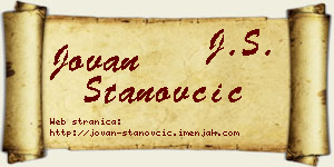 Jovan Stanovčić vizit kartica